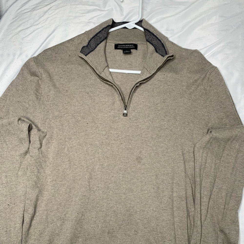 Banana republic cashmere Tan half zip up sweater